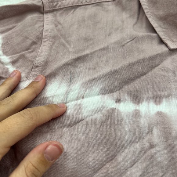 Rails | Ingrid Raw Mauve White Waves Pocket Button Down Shirt Small - Picture 8 of 10